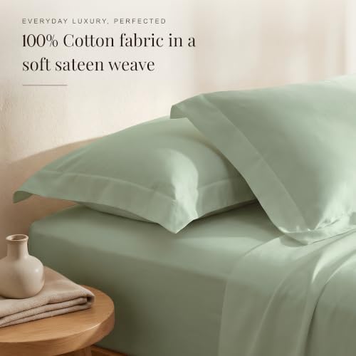 Image of Huesland Premium 100% Cotton Luxe Soft Touch 300 Thead Count Pillow Cover Set of 2 - Misty Jade