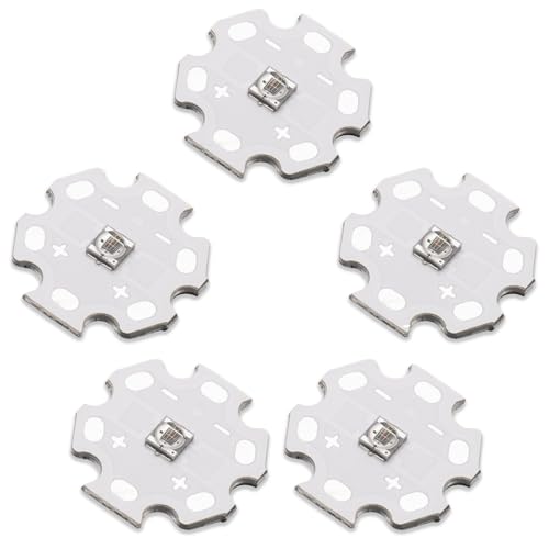 LEDGUHON 5 chips LED IR de alta potencia 3535 SMD 3W emisión infrarroja con placa de aluminio de 20 mm base PCB disipador de calor para transmisor infrarrojo (120 grados, IR 1050-1055 nm, CC 1.6-1.8 V