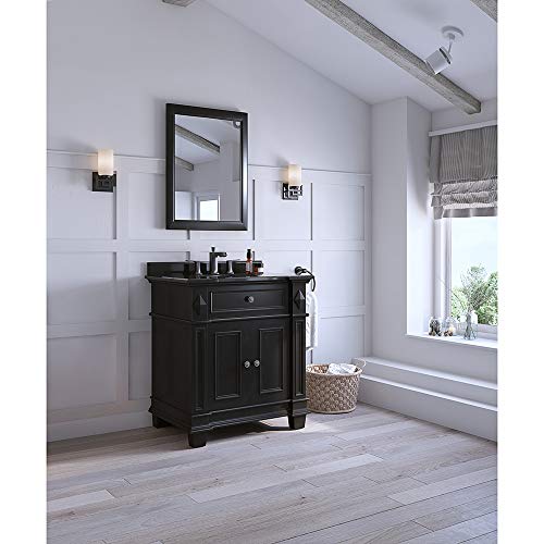 Ove Decors Essex Vb Vanity With Black Marble Countertop With Ceramic Basin, 31-Inch Wide, Espresso #TOP5