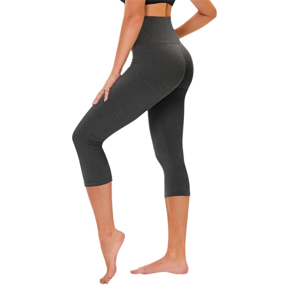 TNNZEET Capri Leggings for Women - Tummy Control High Waisted Soft Yoga Pants for Gym Workout