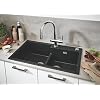 GROHE Minta - Kitchen Sink Tap Single-Lever Mixer - Pull-Out Shower Head - 2 Spray Options - Silicone Nozzles - High Spout - Swivel Range 360 - 46mm Ceramic Cartridge - Size 379mm - Chrome - 32321002