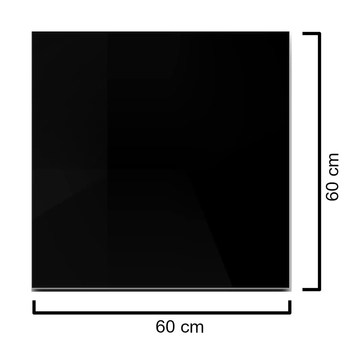 Euro Tische Glasplatte für Kaminofen und Tischplatte in 60x60cm Facettenschliff, Schutzplatte mit 6mm ESG Sicherheitsglas, Funkenschutzplatte, Glasboden für Kamin (Schwarz)