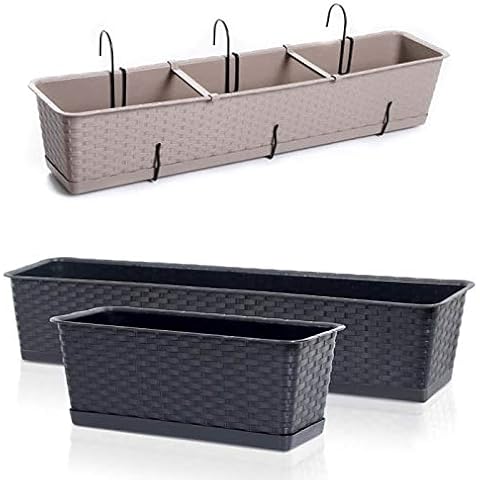 Blumenkasten Balkonkasten Blumentopf Rattan Optik Case P Cover