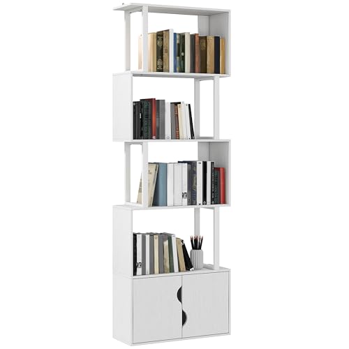 HOMCOM Libreria Scaffale a 5 Ripiani, Libreria Verticale Salvaspazio a...