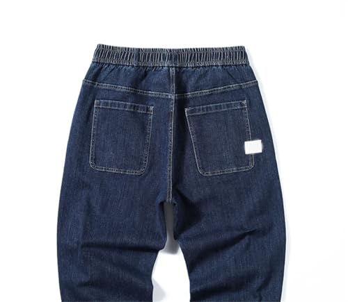 Men's Baggy Jeans Harem Pants Loose Fit Elastic Waist Oversize Tapered Denim Jogger Trousers4