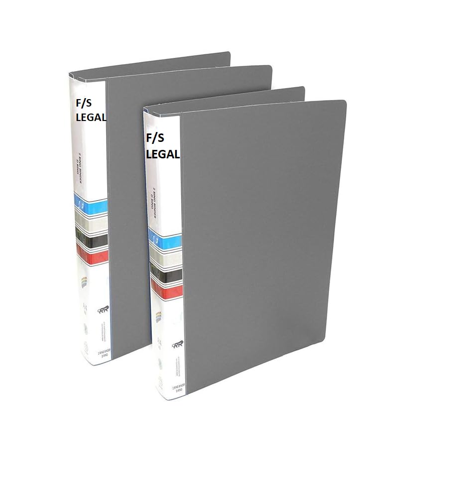 Image of 2D Ring Binder File,Plastic File Folder Legal Size Tough & Durable (F /S-Legal Grey - 2)