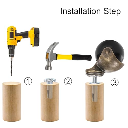 Yarlung 8 Pack 2 Inch Ball Caster Wheels with Swivel Stem, Antique Brass Casters with Mounting Stem Sleeve Socket (5/16" x 1-1/2") for Furniture Chairs Sofa Cabinets