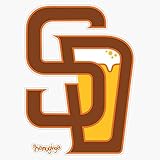 San Diego Baseball & Beer Vinyl Decal Bumper Sticker 5"