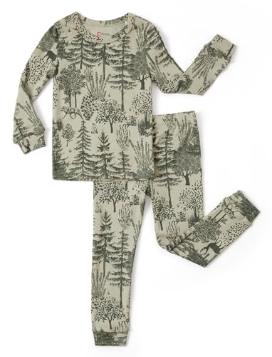 PATPAT Toddler Pajama Set with Premium Soft Wool & Tencel Blend, Snug Fit Pjs Temp-Balancing Sleeper for Kids Baby Boy Girl