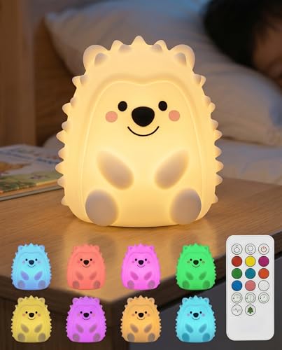 Lámpara de noche infantil erizo silicona con temporizador