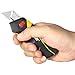 Cat Safety Utility Knife Box Cutter Self-Retracting, Squeeze Handle to Extend, Release to Retract, Lock Open w/Switch, Ergo Handle w/ 3 Safety-Tip Blades That Store Inside - 240071
