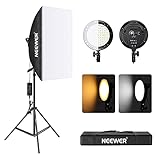 [El kit incluye]: (1)Cabezal de luz LED de 45W, (1)Caja de luz, (1)Soporte de luz, (1)Adaptador de corriente con enchufe; Perfecto para usar en fotografía de retrato, espectáculo en vivo, grabación de vídeo en YouTube, estudio en casa y más