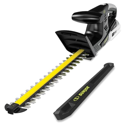 Sun Joe 24V-HT18-LTE 24V 2.0Ah 18-in Cordless Handheld Hedge Trimmer 5/8 Cutting Capacity Blade Kit (w/ 2.0 Ah Battery + Quick Charger)