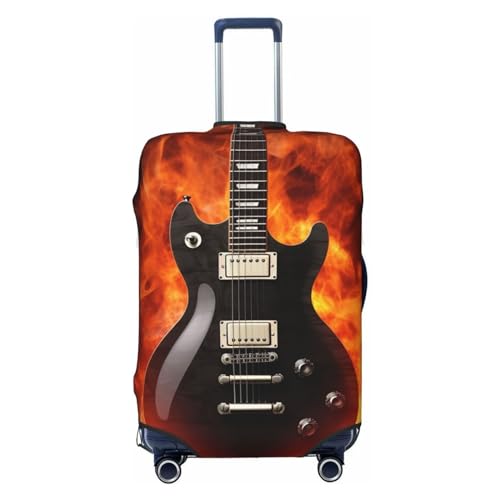 Rock Guitar Travel Luggage Cover Suitcase Protector Washable Elastic Suitcase Cover Large Travel Suitcase Baggage Cover Fits 18-32 Inch Suitcase