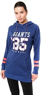 Ultra Game Women's NFL Tunic Hoodie Pullover Sweatshirt Terry, New York Giants, Royal