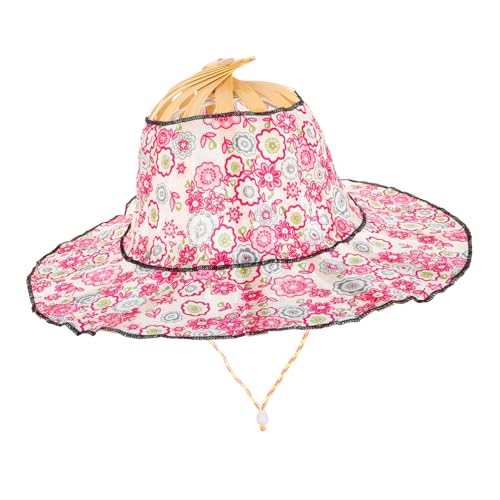 Chapeau de seau pour les femmes en paille rose idéal pour la plage