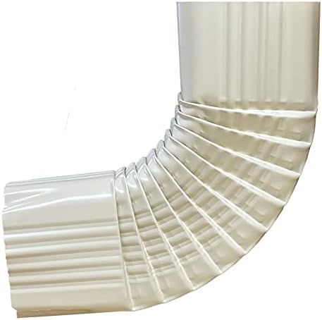 Gutterworks 90 Degree Aluminum Downspout Gutter Elbow Style B - 2x3 inches or 3x4 inches (3x4 Inches, Classic Cream)