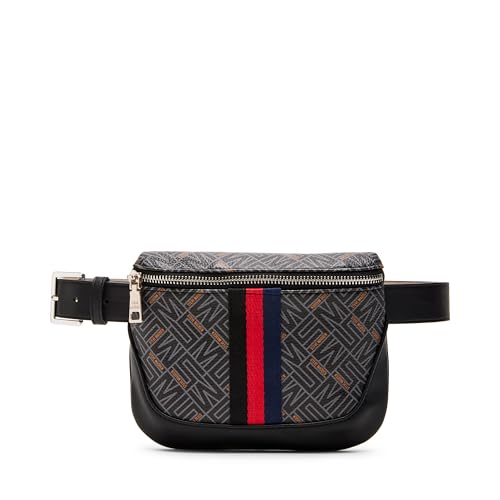 Steve Madden Bolsa de cinto feminina com logotipo, Preto, P