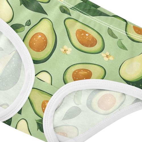 Wusikd Avocados Girls' Underwear Cotton Flowers Leaves Girls Briefs Soft Toddler Underwear 2T4