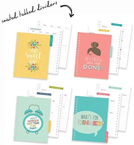 Pukka Pad, Carpe Diem Home Planner Spiral Bound Notebook  Includes 6 Organisational Tabs and 2 Sticker Sheets
