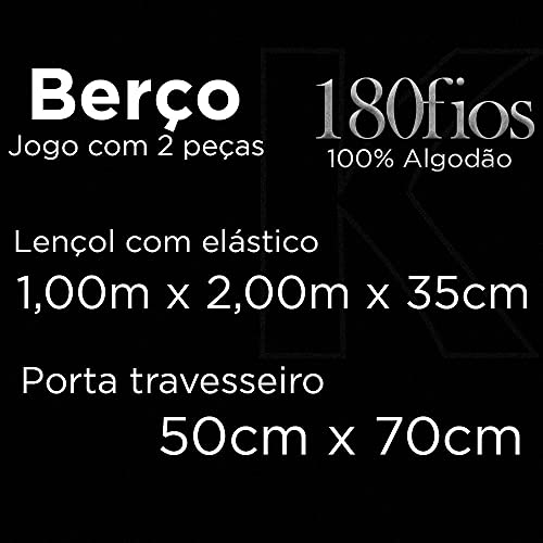 Jogo de Berço 100% algodõo 180 fios | Karsten - Mundo Rosa