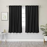 Best Home Fashion Closeout Basic Thermal Insulated Blackout Curtains - Back Tab/ Rod Pocket - Black - 52' W x 63' L – No tie Back (1 Panel)