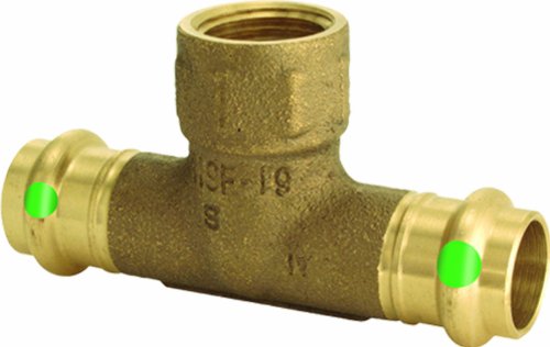 Image of Viega 77592 ProPress Bronze Tee with Female 1-Inch by 1-Inch by 1 /2-Inch P x P x Female NPT, 50-Pack