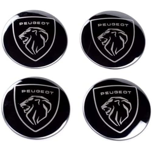 BCYOLBFD 4 Piezas Tapas Centrales para Bujes, para Peugeot New 5008 4008 3008 2008 508 408 308 208 RCZ 56mm Tapacubos Cubierta de llanta Tapacubos de Rueda Adecuado Insignia Decorativa,A