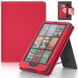 Lainergie Case with Hand Strap and Stand,Incompatible with Old Version, Durable Synthetic Leather Cover with Auto Sleep Wake,Chiese Red