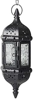Vintage Moroccan Hanging Lantern – European Wrought Iron Candle Holder...