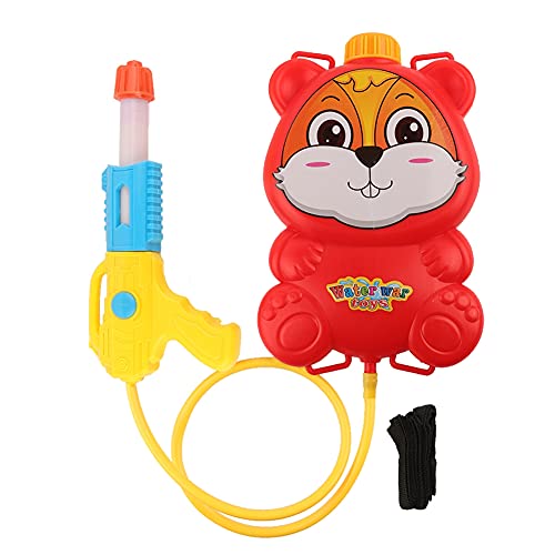 Crianças mochila pistola de água colorido estilo desenho animado brinquedo de jogo de longo alcance para crianças praia (Esquilo)