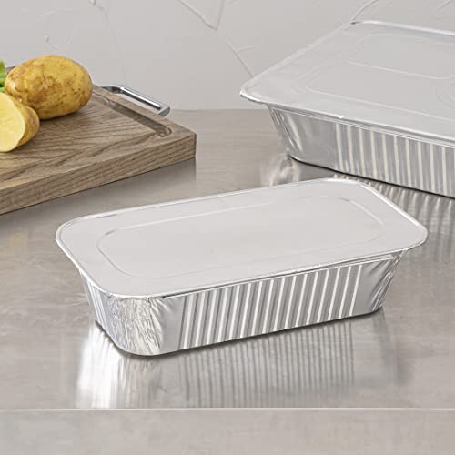 Restaurantware Aluminum Pan Cover 25 Count 12.69 x 6.56 Inch Oven Friendly Disposable Pan Lid 1/3 Size Foil Lid Temperature-Sealing Silver For Catering And Food Storage by Restaurantware - Image 7