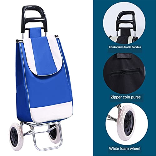 Faltbarer Einkaufstrolley mit 2 Rädern, leicht und tragbar, große abnehmbare Tasche, ideal für Lebensmittel und diagonale Verpackung, einfache Lagerung und Transport – Bild 6