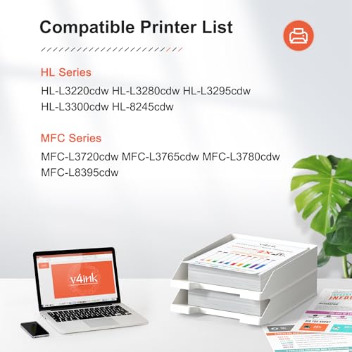 v4ink TN229XL TN229 XL Black Toner Cartridge Compatible Replacement for Brother TN229XLBK TN-229XL High Yield for MFC-L3720CDW L3780CDW L3765CDW HL-L3280CDW L3220CDW L3300CDW L3295CDW Printer (2-Pack)