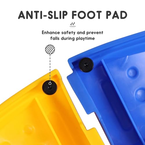 MOCUTEEN Kids Balance Beam & Toddler Stepping Stones 8PCS Sensory Toys for Balance & Coordination Non-Slip Surface with Rubber Pads Max Load 220LBS Multi-Color Indoor Play Five Star Pattern by MOCUTEEN - Image 6