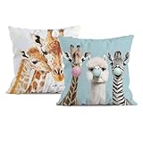 Décorations girafe pour la maison : les housses de coussin girafe sont votre nouveau incontournable. Elles peuvent être facilement combinées avec d'autres coussins décoratifs en forme d'animaux ou décorations de vacances. Parfait pour l'extérieur, la maison et le bureau, le canapé/canapé, la voiture, le lit, le jardin et la décoration. Cadeau pour les amoureux des animaux et les femmes.