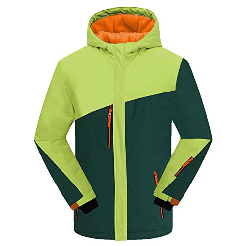 PHIBEE Big Boys' Waterproof Breathable Outdoor Warm Snowboard Ski Jacket - green - 6X