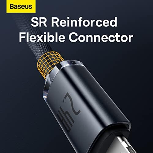 Baseus Crystal Shine Hızlı Şarj Kablosu, Lightning – 1.2m, iPhone Uyumlu, Güçlendirilmiş Yapı, Dayanıklı ve Hızlı Veri Aktarımı, Siyah - Görsel 5