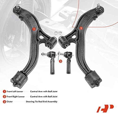 A-Premium Set of 4, Front Lower Control Arm, Outer Tie Rod End, Compatible with Dodge & Chrysler & Plymouth - 1996-2000 - Grand Caravan Caravan Town & Country Grand Voyager Voyager by A-Premium - Used condition - Image 2