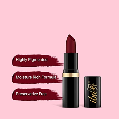 Iba Pure Lips Moisturizing Lipstick for Women - A72 Maroon Burst, 4g | Creamy Finish | Intense Color & Highly Pigmented | Enriched with Vitamin E, Coconut Oil and Shea Butter |... - Image 3