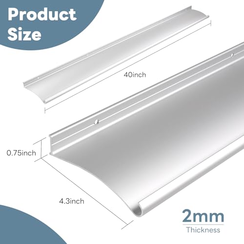 Orechic Robuster Aluminium-Tür-Regentropfschutz, 10,2 cm, extra breit und verdickt, für Fenstertüren, Größe 101,6 cm lang, 10,2 cm breit, 2,3 cm hoch (Silber)