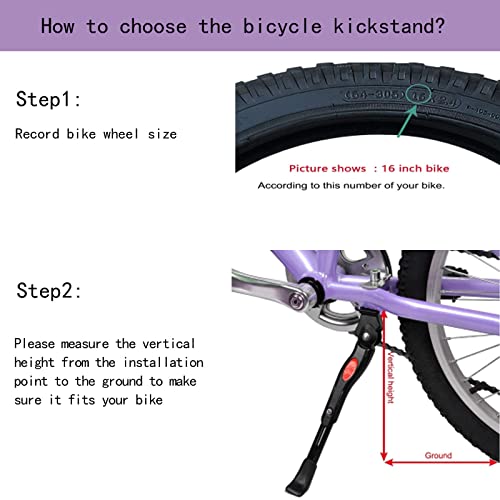 Seisso Bike Bicycle Kickstands Adjustable Center Kids Bicycle Stand Kickstand Center Mount For 16 18 20 Inch Bicycles Kickstands For 16-20 Inch Mountain Bike/Road Bike/Adult Bike/Sports Bike #TOP1