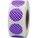 Cute Polka Dot Design: These purple labels with white polka dots add a playful yet practical touch, perfect for organizing inventory, labeling, decorating, or crafting projects. Versatile and Functional: Ideal for color coding, organizing bins, and l...