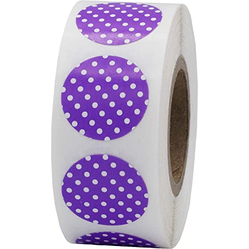 Gommettes adhésives violettes pour identifier vos dossiers, 500 pastilles rondes à pois