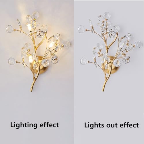 Aplique de pared de rama de cristal para decorar salas de estar 6