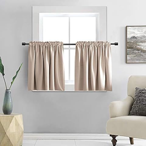DONREN Rideaux occultants taupe 132x61 cm Cover
