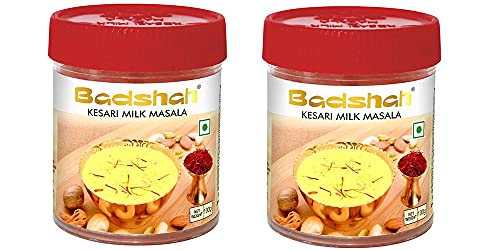 Image of Badshah Kesari Milk / Doodh Masala Powder / Made with Almond, Cashew Nuts, Cardamom (Elaichi) Saffron (Kesar) / Freshly Blended / Tasty and Healthy / 200 Gram ( 100 Gram x 2 Packs )