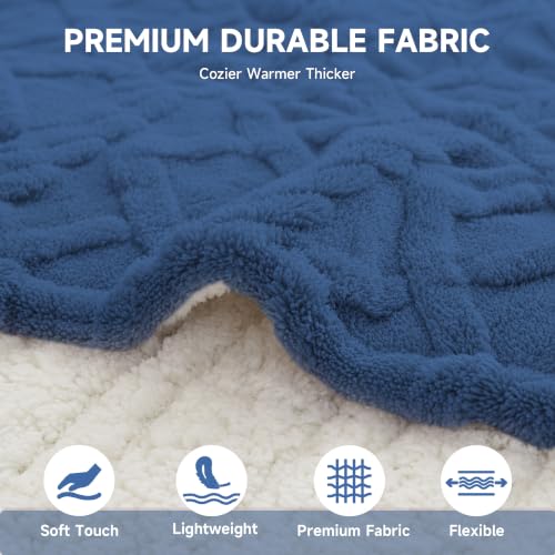 Aheadpret Heated Blanket 50''x60'', Soft Heated Throw Blanket,Blue — view 3