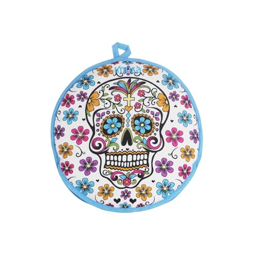IMUSA USA MEXI-1010 Calabera Cloth Tortilla Warmer 12-Inch, Multicolor