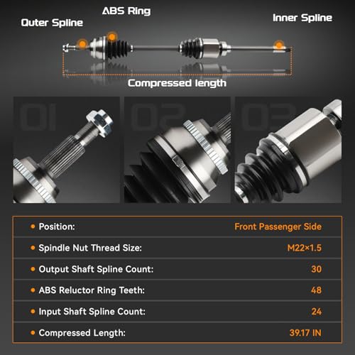 Front Right CV Axle Shaft Assembly for Toyota Venza 2009-2015 by BRTEC - Used condition - Image 2